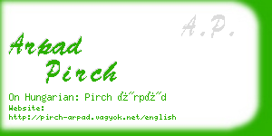 arpad pirch business card